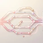 Crypto wallet route branching across several blockchain paths toward a casino account